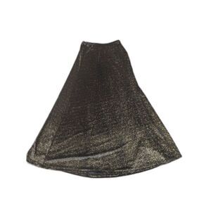 Women's Sam Fashion New York Black Gold Sparkly Elastic Long Skirt Size XSmall